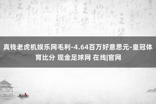 真钱老虎机娱乐网毛利-4.64百万好意思元-皇冠体育比分 现金足球网 在线|官网