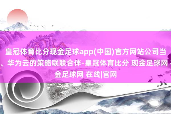 皇冠体育比分现金足球app(中国)官方网站公司当作阿里云、华为云的策略联联合伴-皇冠体育比分 现金足球网 在线|官网