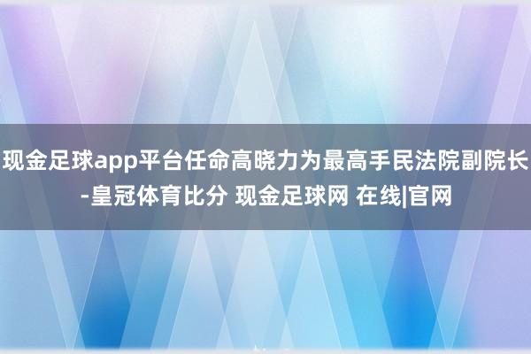 现金足球app平台任命高晓力为最高手民法院副院长-皇冠体育比分 现金足球网 在线|官网